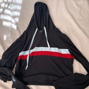 Black very cropped hoodie